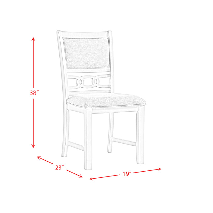 Amherst Dining Side Chair W/Fabric Cushion Side Stretcher White Finish (2 Per Pack) - Sweet Furniture (Columbus, Ohio)