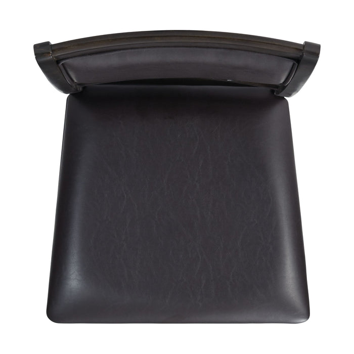 Amherst Counter Side Chair W/PU Cushion Dark Finish (2 Per Pack) - Sweet Furniture (Columbus, Ohio)