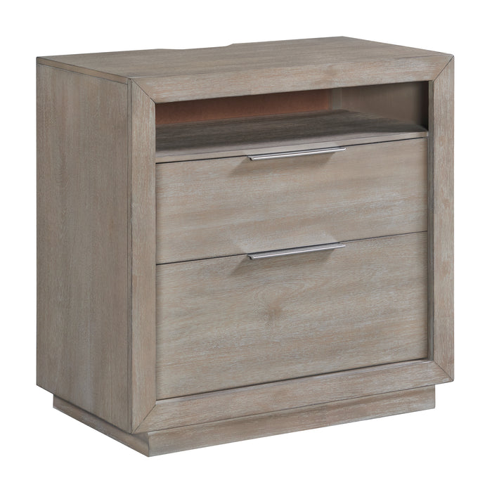 Arcadia 2-Drawer Nightstand with USB in Grey - Sweet Furniture (Columbus, Ohio)