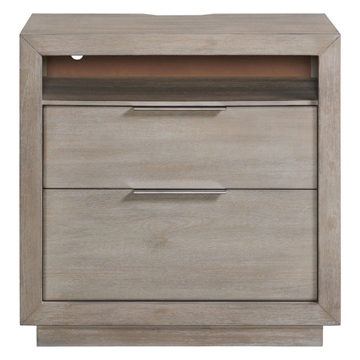 Arcadia 2-Drawer Nightstand with USB in Grey - Sweet Furniture (Columbus, Ohio)