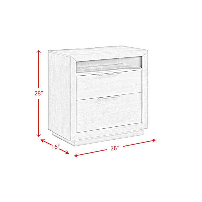 Arcadia 2-Drawer Nightstand with USB in Grey - Sweet Furniture (Columbus, Ohio)