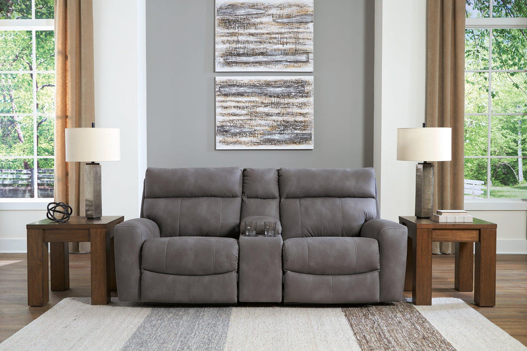 Next-Gen DuraPella Power Reclining Sectional Loveseat with Console - Sweet Furniture (Columbus, Ohio)