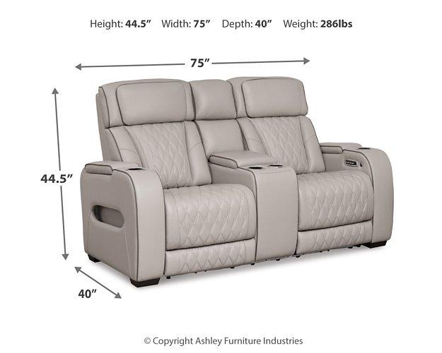 Boyington Power Reclining Loveseat with Console - Sweet Furniture (Columbus, Ohio)
