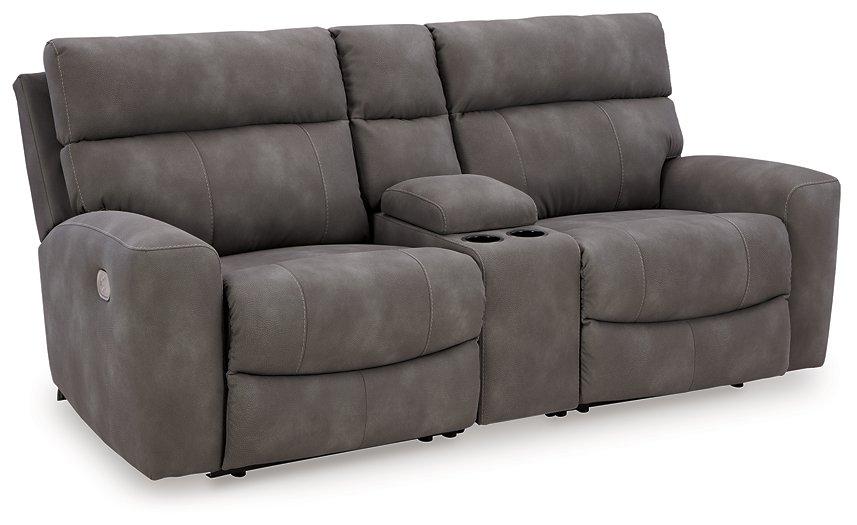 Next-Gen DuraPella Power Reclining Sectional Loveseat with Console - Sweet Furniture (Columbus, Ohio)