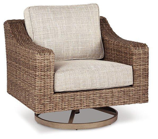 Beachcroft Outdoor Swivel Lounge with Cushion - Sweet Furniture (Columbus, Ohio)