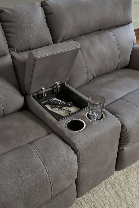 Next-Gen DuraPella Power Reclining Sectional Loveseat with Console - Sweet Furniture (Columbus, Ohio)