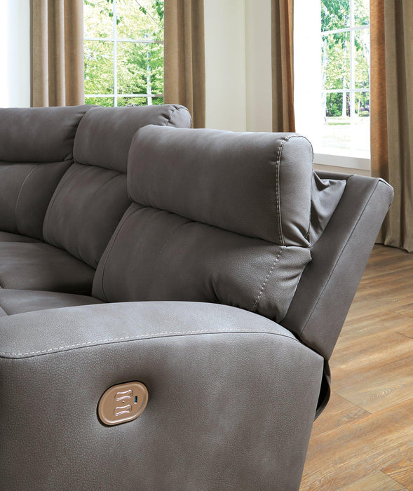 Next-Gen DuraPella Power Reclining Sectional Loveseat with Console - Sweet Furniture (Columbus, Ohio)