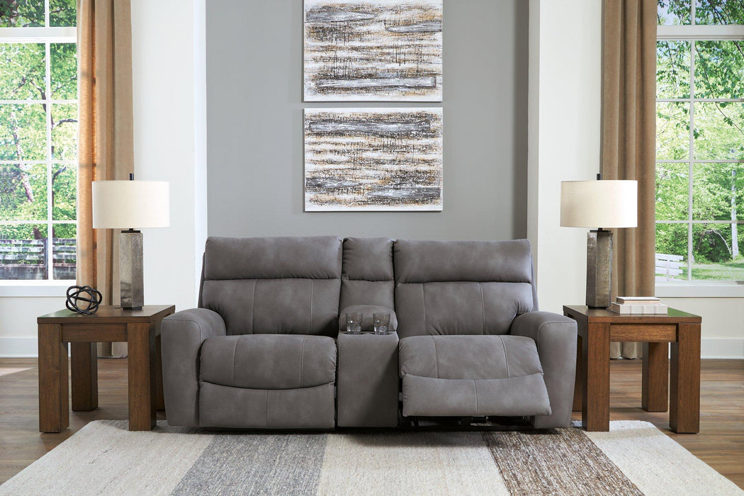 Next-Gen DuraPella Power Reclining Sectional Loveseat with Console - Sweet Furniture (Columbus, Ohio)