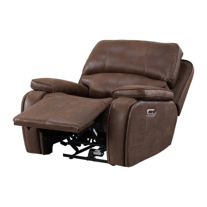 Atlantis Power Motion Recliner with Power Head Recliner in Heritage Brown - Sweet Furniture (Columbus, Ohio)