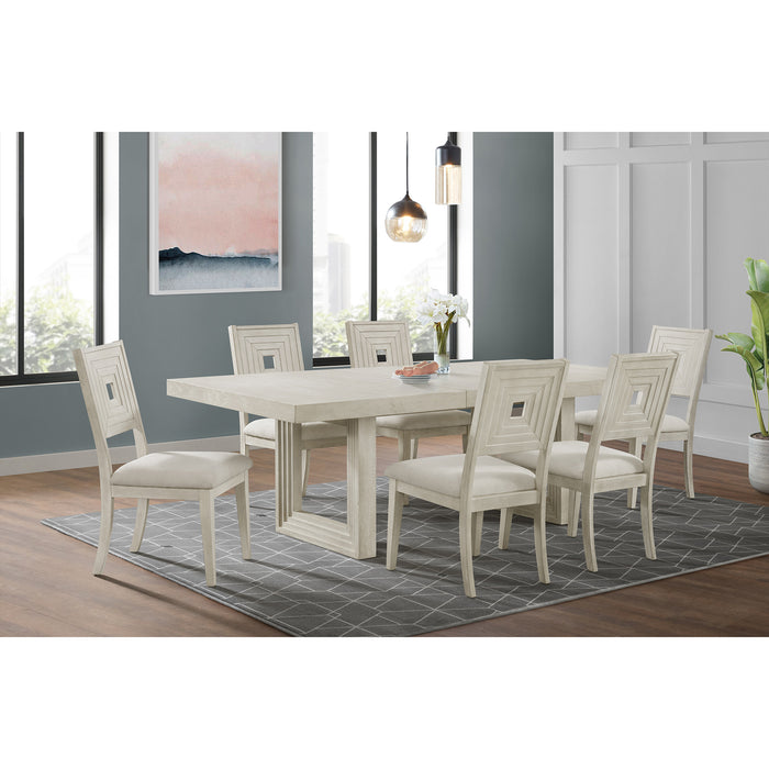 Avalanche Standard Height Dining Set in Antique White-Table and Four Chairs - Sweet Furniture (Columbus, Ohio)