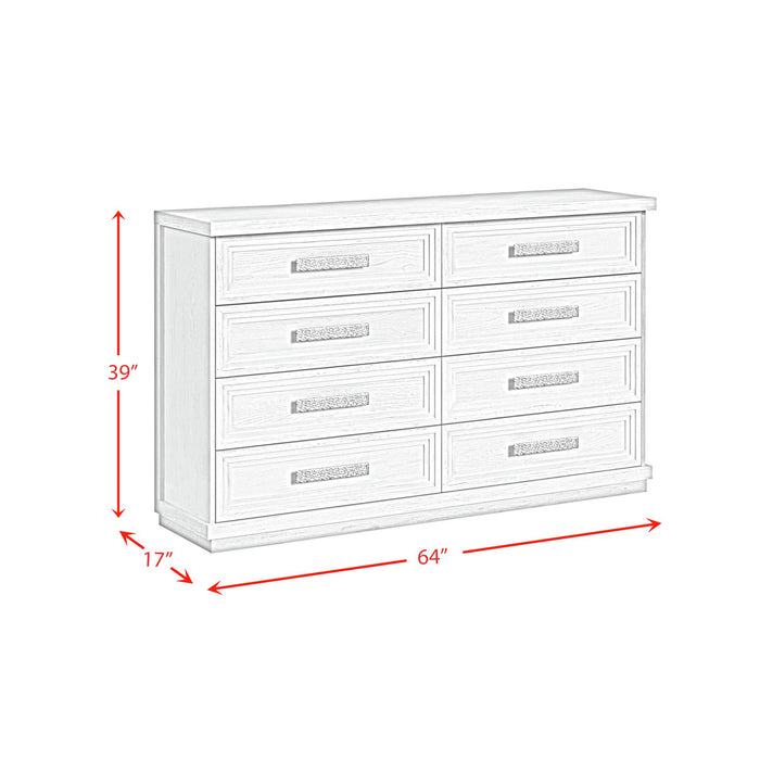 Avalanche 8-Drawer Dresser in Antique White - Sweet Furniture (Columbus, Ohio)