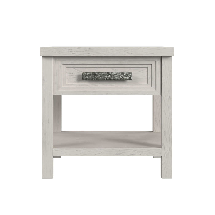 Avalanche End Table with USB in Antique White - Sweet Furniture (Columbus, Ohio)