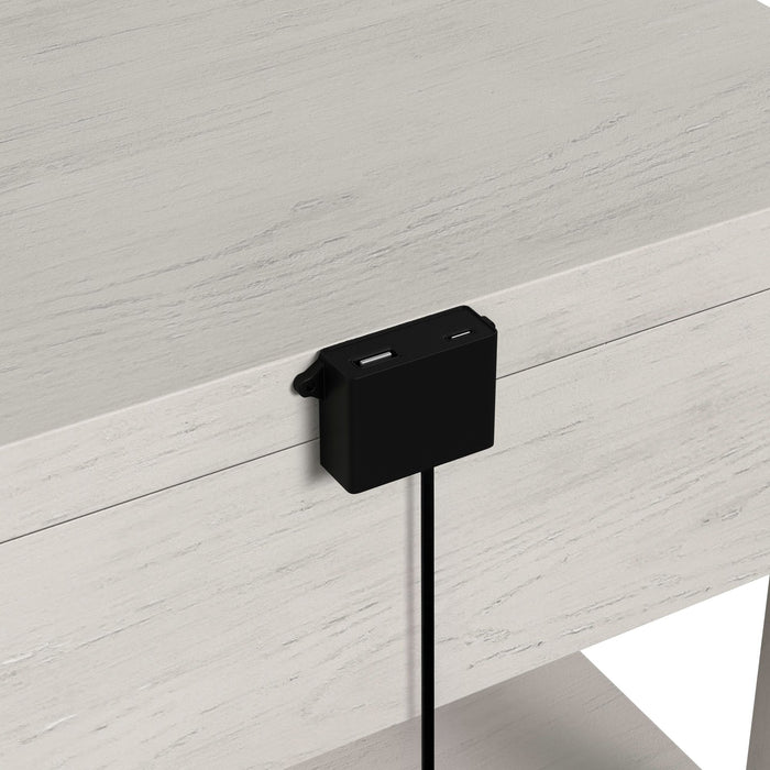 Avalanche End Table with USB in Antique White - Sweet Furniture (Columbus, Ohio)