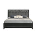 Obsidian 5/0 Q Headboard, Footboard & Slats-Black