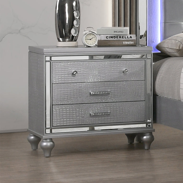 Valentino Nightstand-Silver