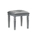Valentino Dressing Table Stool-Silver
