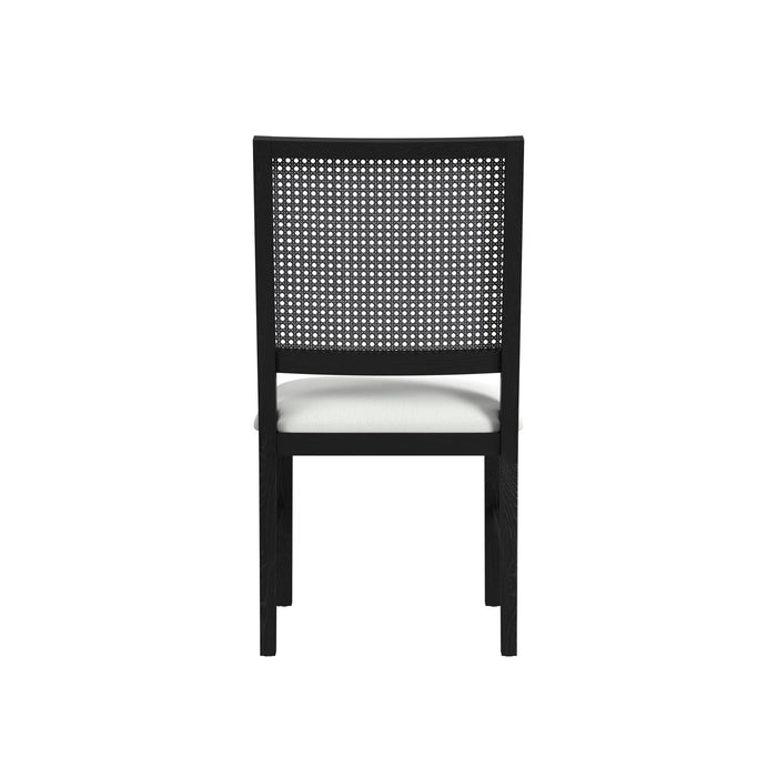 Bahama Breeze Dining Chair with White Fabric in Black (2 Per Carton) - Sweet Furniture (Columbus, Ohio)