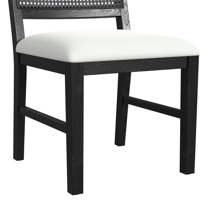 Bahama Breeze Dining Chair with White Fabric in Black (2 Per Carton) - Sweet Furniture (Columbus, Ohio)