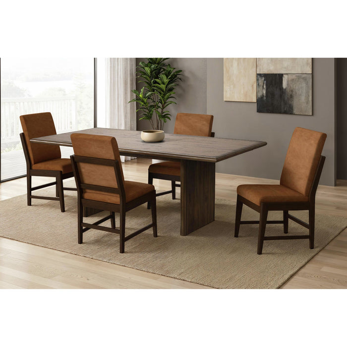 Brisbane Dining Side Chair with Bozeman Brown PU in Brown (2 Per Carton) - Sweet Furniture (Columbus, Ohio)