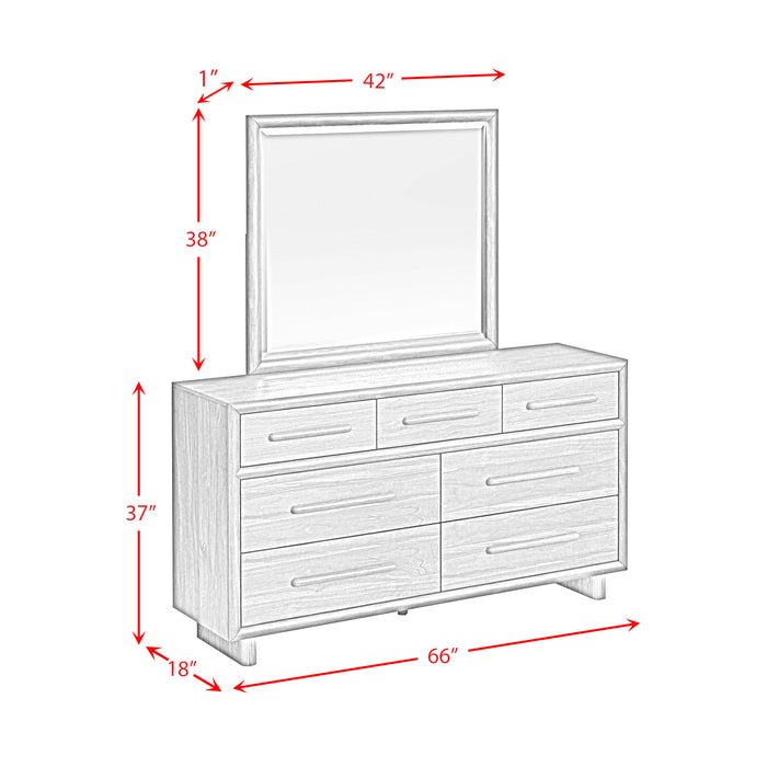 Brisbane UPH Bedroom Set with Boucle Beige and LED - Sweet Furniture (Columbus, Ohio)