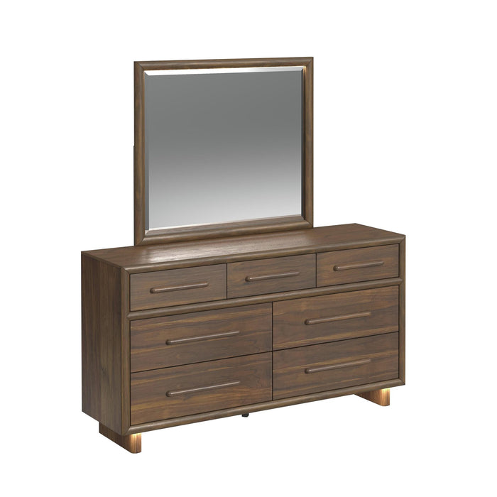 Brisbane UPH Bedroom Set with Boucle Beige and LED - Sweet Furniture (Columbus, Ohio)