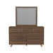 Brisbane Dresser and Mirror Set with LED in Brown - Sweet Furniture (Columbus, Ohio)