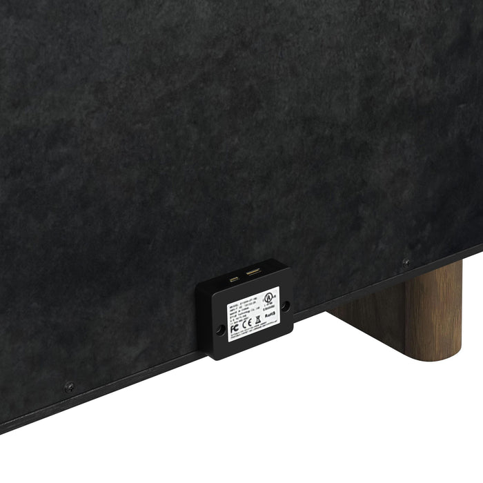 Brisbane UPH Bedroom Set with Boucle Beige and LED - Sweet Furniture (Columbus, Ohio)