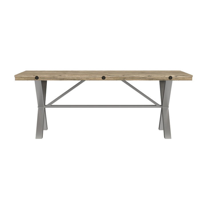 (D680-31) Callista- Rectangular Table- Beach/Natural Metal