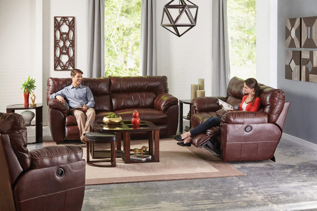 Catnapper Milan Power Lay Flat Reclining Sofa in Walnut 64341