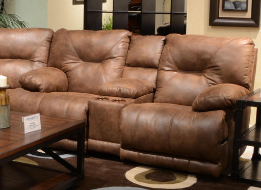 Catnapper Voyager Power Lay Flat Reclining Console Loveseat in Elk - Sweet Furniture (Columbus, Ohio)