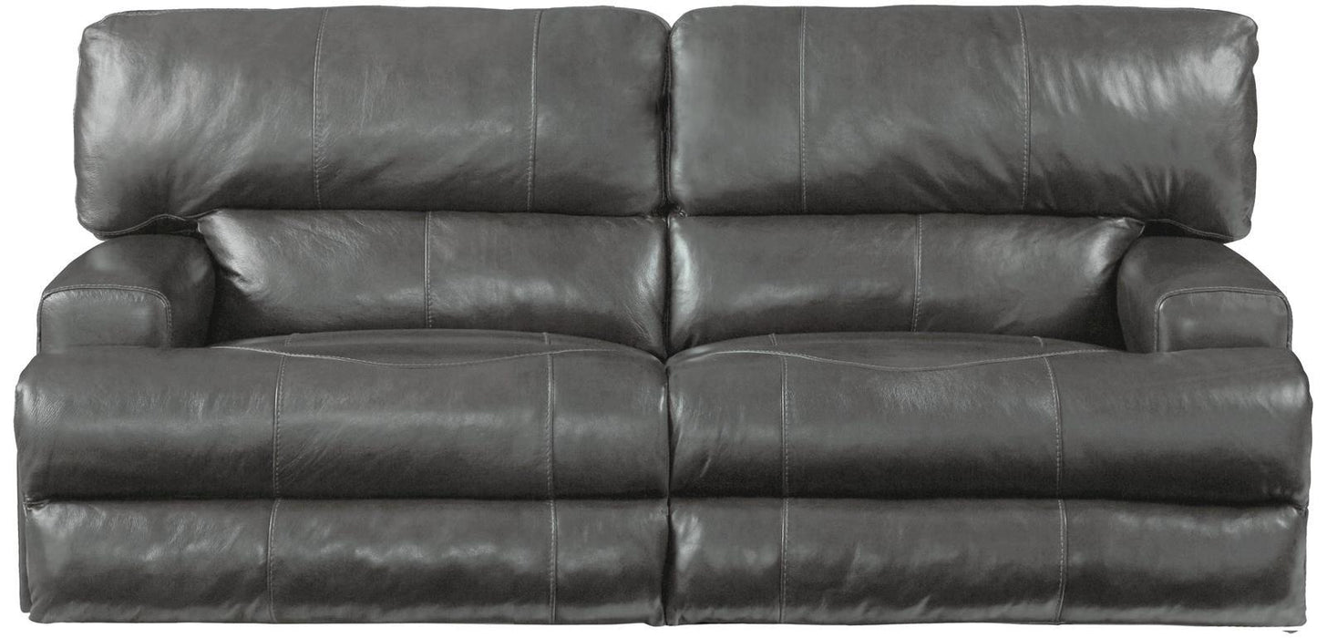 Catnapper Wembley Power Headrest Lay Flat Reclining Sofa in Steel - Sweet Furniture (Columbus, Ohio)
