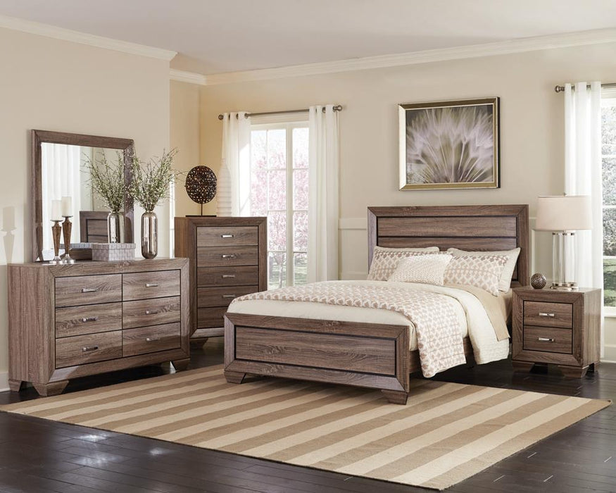 Kauffman California King, E.king, & Queen Panel Bed Washed Taupe - Sweet Furniture (Columbus, Ohio)