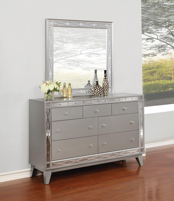 Leighton Beveled Dresser Mirror Metallic Mercury