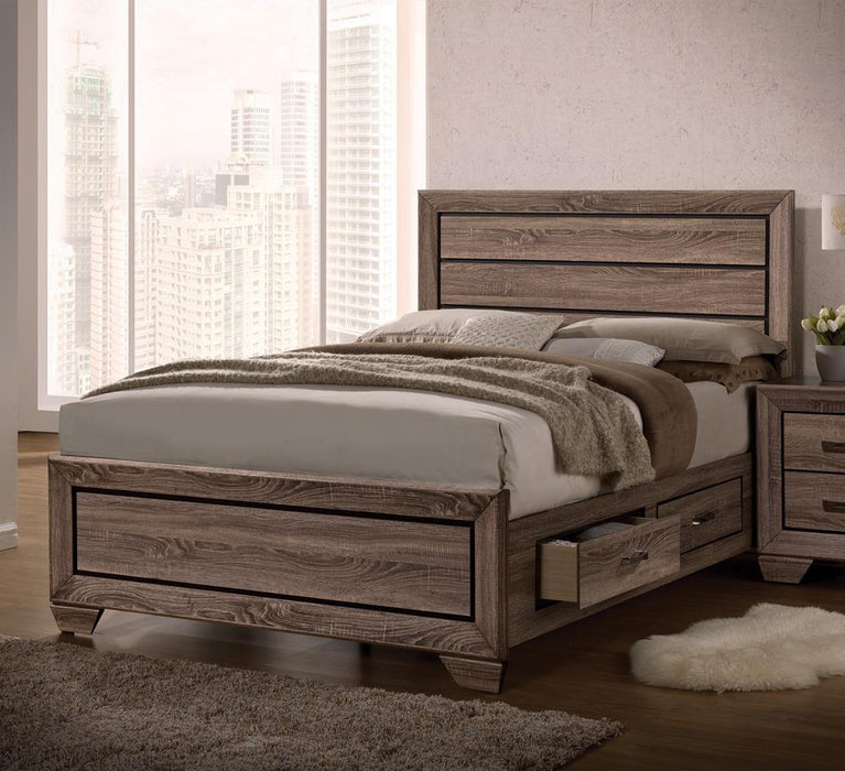 Kauffman California King, E.king, & Queen Panel Bed Washed Taupe - Sweet Furniture (Columbus, Ohio)