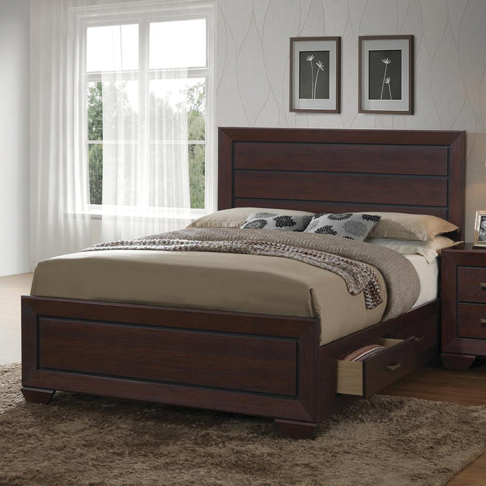 Kauffman California King, Eastren King, & Queen Panel Bed Dark Cocoa - Sweet Furniture (Columbus, Ohio)