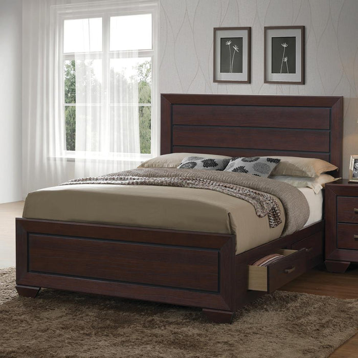 Kauffman California King, Eastren King, & Queen Panel Bed Dark Cocoa - Sweet Furniture (Columbus, Ohio)