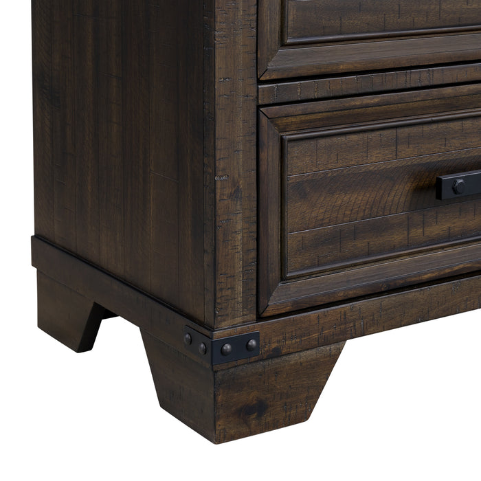 Colorado City 2-Drawer Nightstand with USB in Charcoal