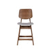 Oscar Counter Chair With Dk Gray Cushion-Walnut