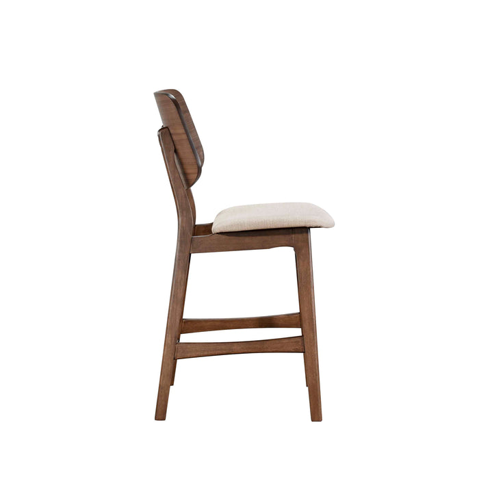 Oscar Counter Chair With Natural Cushion-Walnut