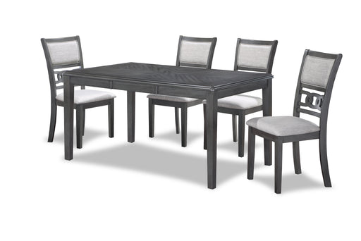 Gia 5 Pc 60" Dining Table & 4 Chairs-Gray