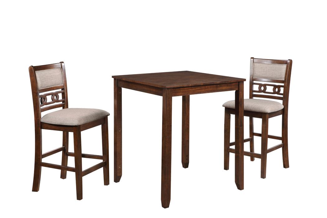 Gia 3 Pc 30" Storage Counter Table & 2 Chairs-Cherry
