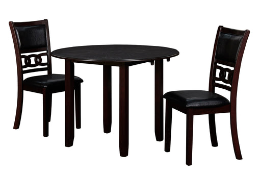 Gia 3 Pc 42" Drop Leaf Dining Table & 2 Chairs-Ebony