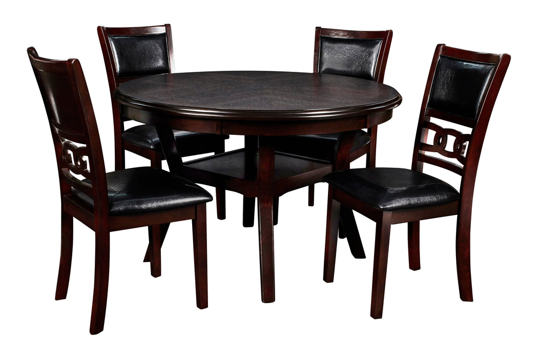 Gia 5 Pc 47" Round Dining Table & 4 Chairs-Ebony