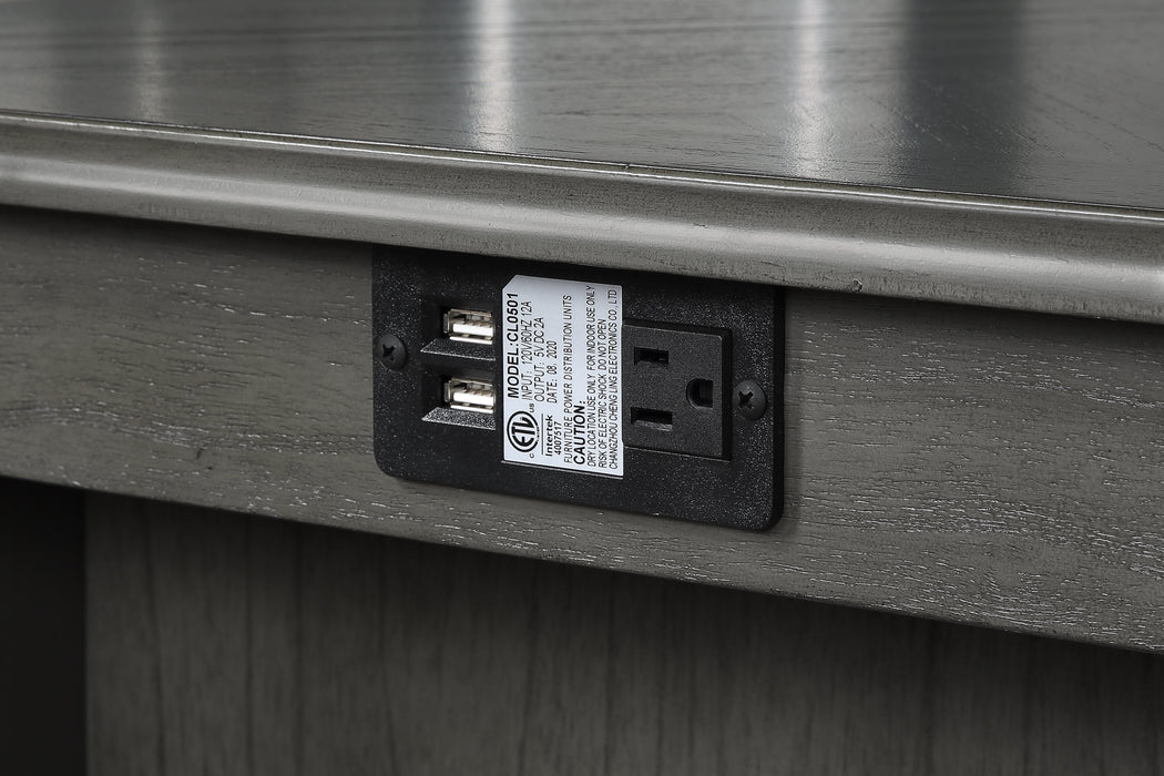 Amy 5 Pc 60" Counter Storage Table+Chairs-Gray