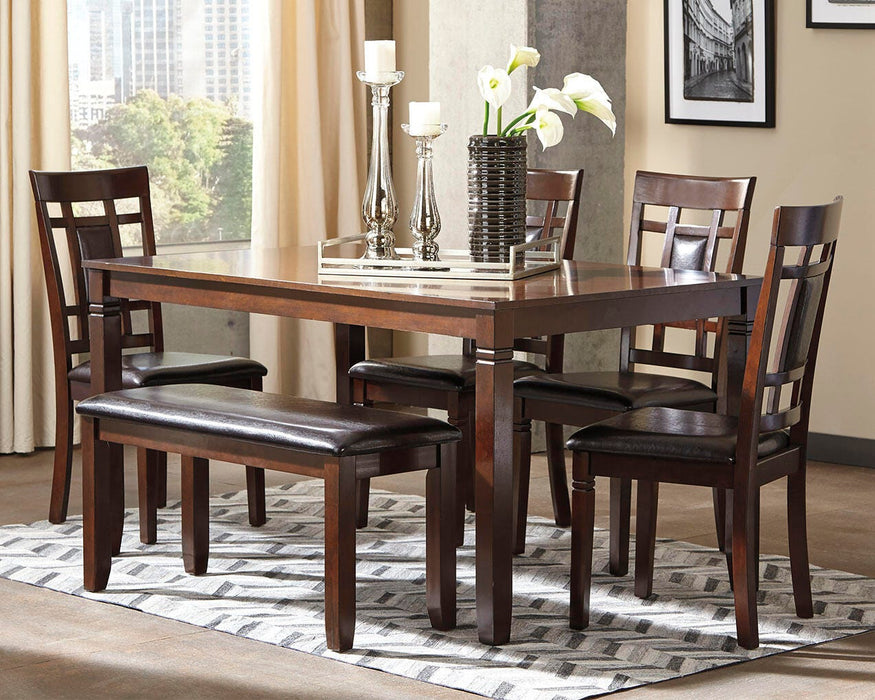 Bennox Dining Table and Chairs with Bench (Set of 6) - Sweet Furniture (Columbus, Ohio)