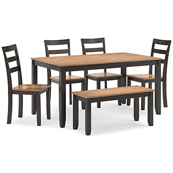 Gesthaven Dining Table with 4 Chairs and Bench (Set of 6) - Sweet Furniture (Columbus, Ohio)