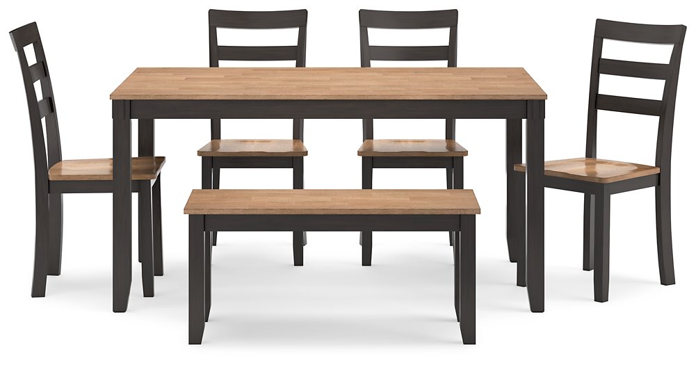 Gesthaven Dining Table with 4 Chairs and Bench (Set of 6) - Sweet Furniture (Columbus, Ohio)