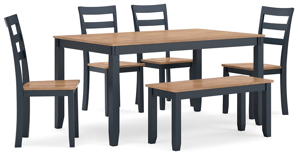Gesthaven Dining Table with 4 Chairs and Bench (Set of 6) - Sweet Furniture (Columbus, Ohio)