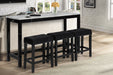 Celeste Theater Bar Table W/ 3 Stools-Black