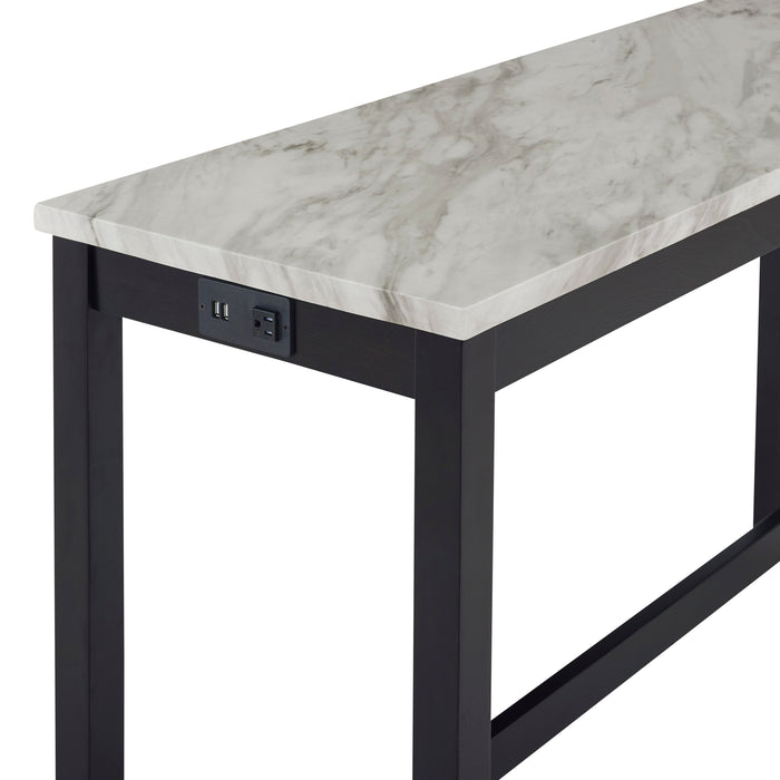 Celeste Theater Bar Table W/ 3 Stools-Gray